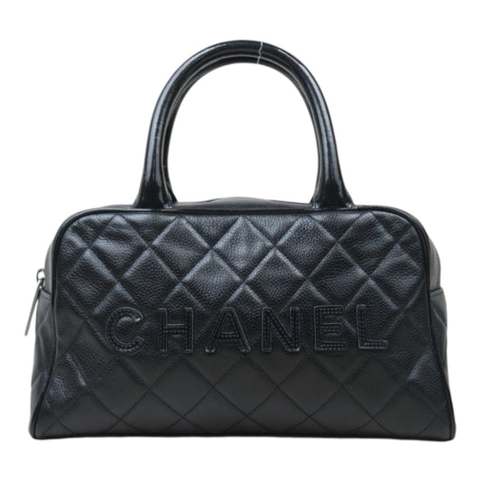 Very Good ( Rank A) ｜CHANEL Calf Skin Bowling Bag Hand Bag Made In 2000～2002Year｜P24092405