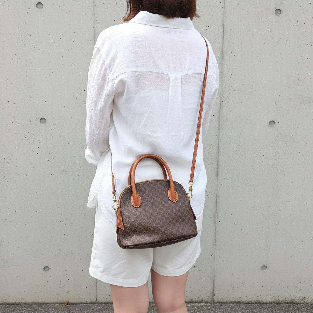 Include Entrupy Certificate of Authenticity｜Good ( Rank AB) ｜CELINE Macadam Handbag Shoulder Bag  ｜26062915