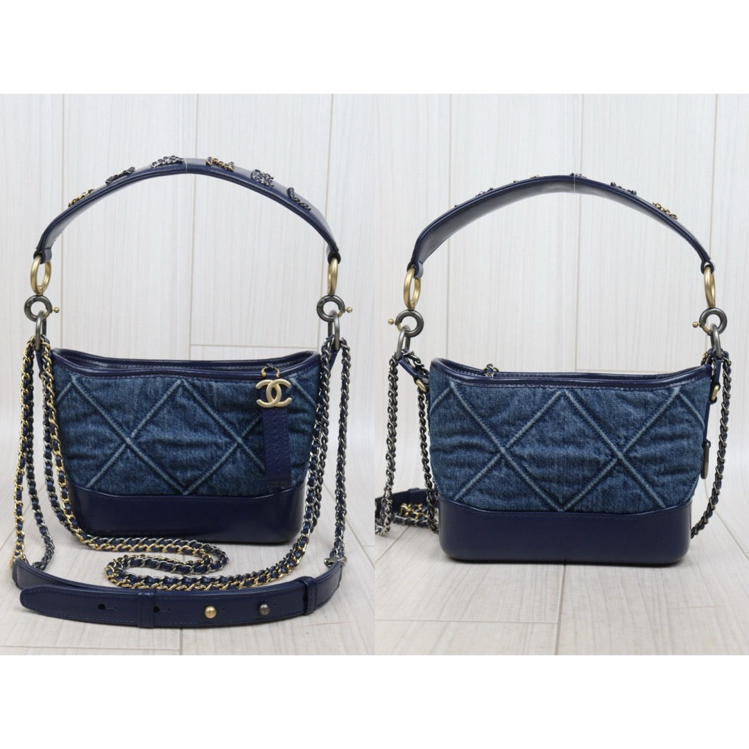 Good ( Rank AB)｜  CHANEL PM Gabrielle  Denim Handbag Shoulder Bag Blue Made In 2020Year｜Y25112507