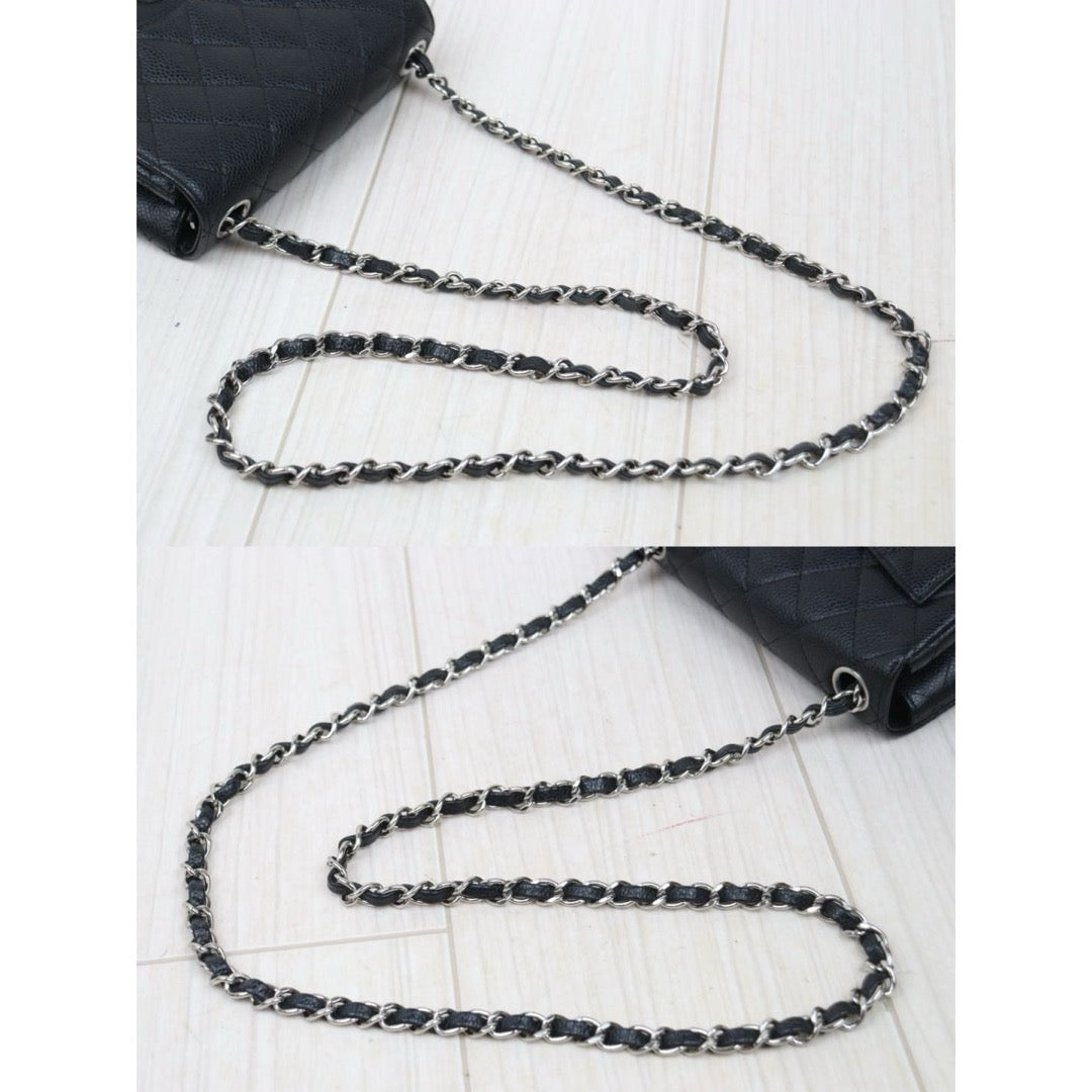 Very Good ( Rank A)｜ CHANEL  Matrasse Caviar Skin 17 Black Shoulder Bag Made In 2006～2008Year ｜S24121401