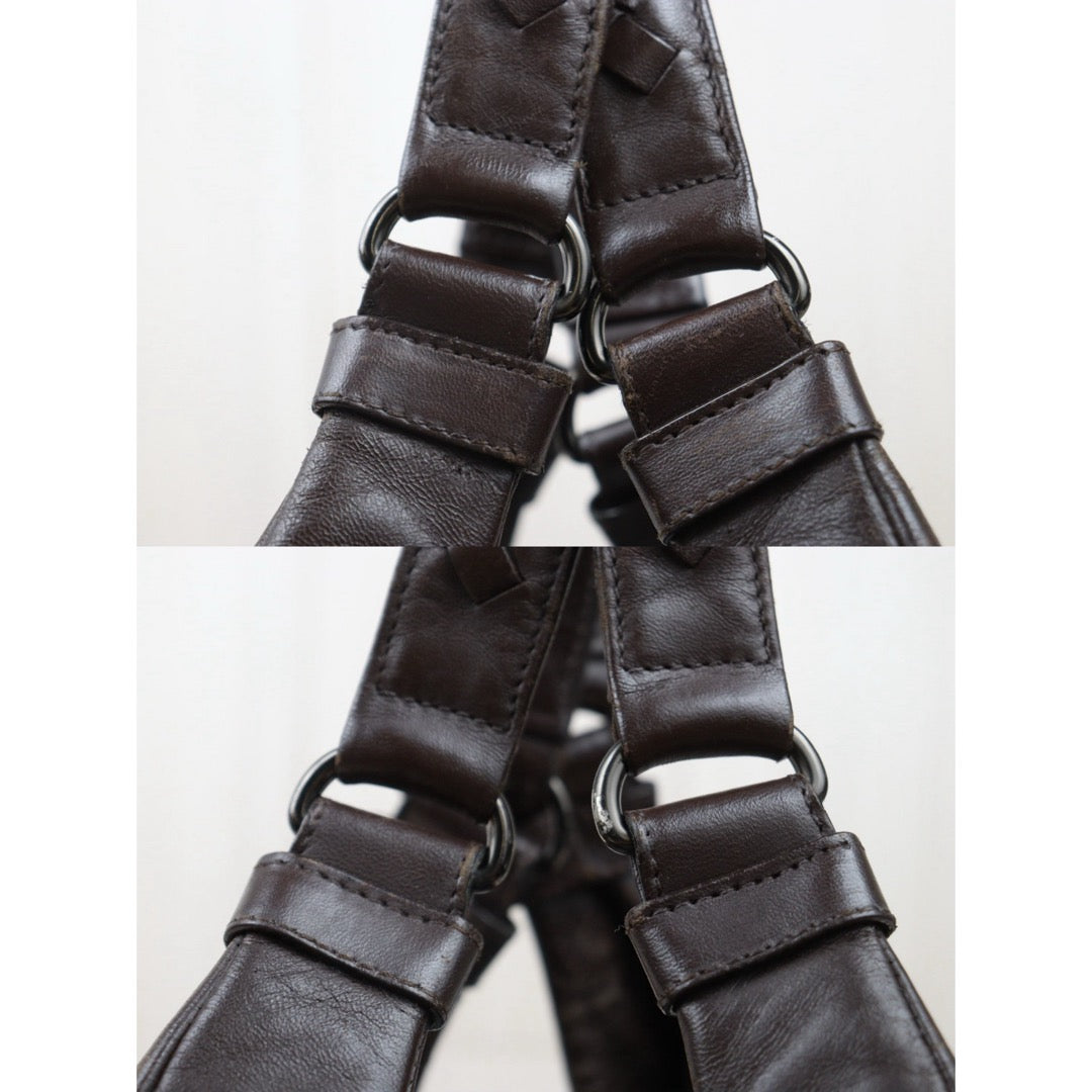 Fair ( Rank B)｜ Bottega Veneta Lamb Skin Braid Hobo HandBag Brown｜V25060509