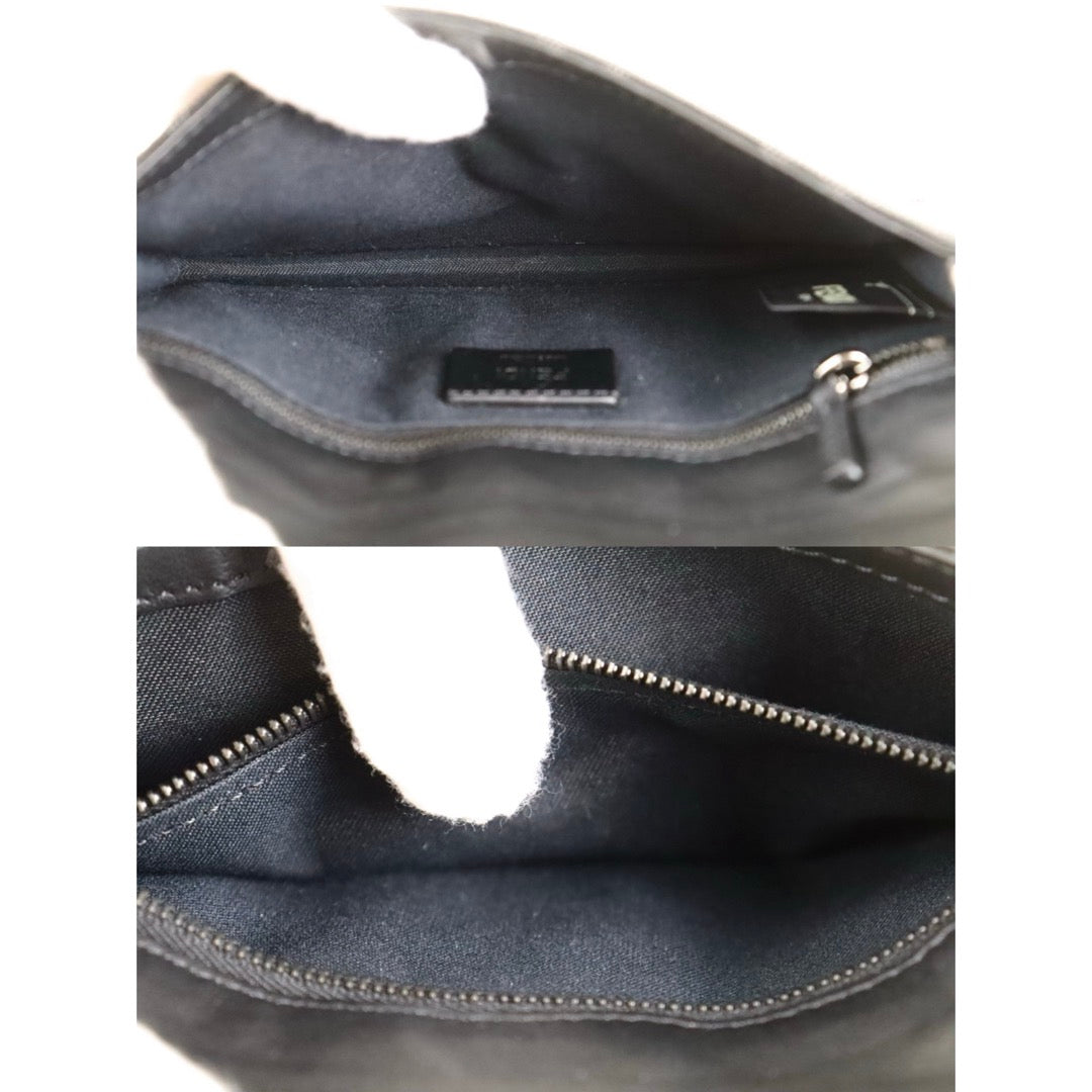Include Entrupy Certificate of Authenticity｜Very Good ( Rank A)｜ FENDI Marsupio Baguette Bumbag Shoulder Bag  Black｜S26090709