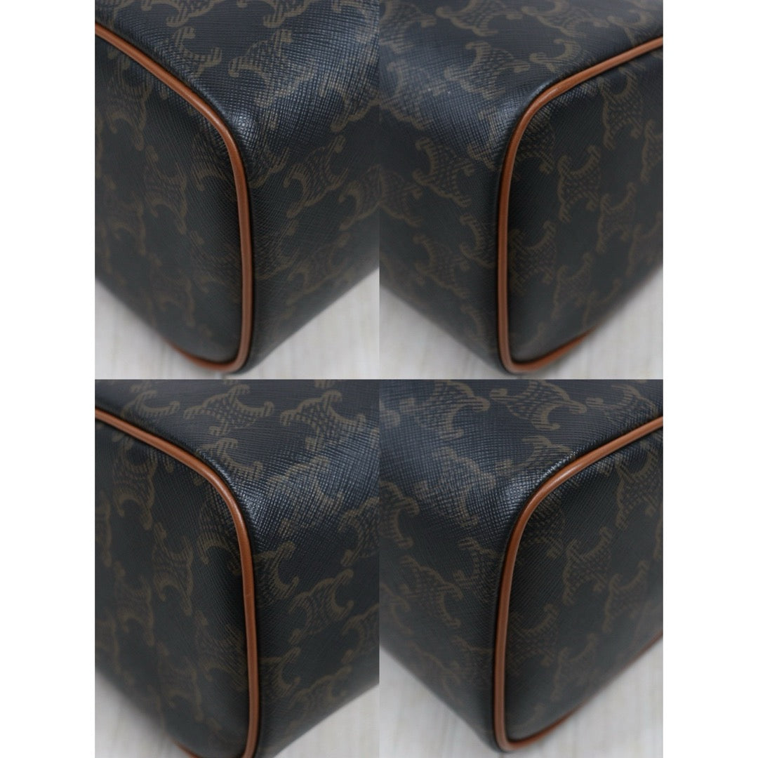 Include Entrupy Certificate of Authenticity｜Very Good ( Rank A)｜ CELINE Macadam Triomphe Poston PM Handbag Bag With Shoulder Strap ｜26060101