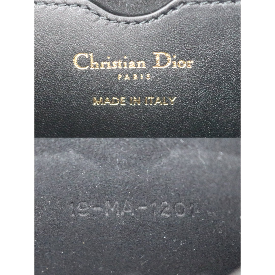 Include Entrupy Certificate of Authenticity｜Very Good ( Rank A) ｜  Dior Lady Dior Lamb Skin Vibe Hobo In Cannage Pattern Handbag  Shoulder Bag Black ｜Z26091607