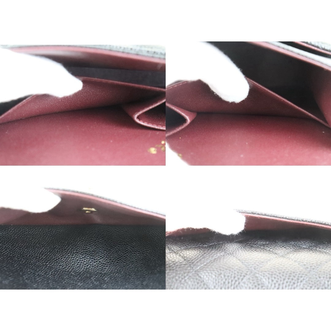 Include Entrupy Certificate of Authenticity｜Very Good ( Rank A)｜ CHANEL Caviar Skin Matrasse Chain Double Flap 25 Shoulder Bag  Black Made In 2014Year｜S26072546