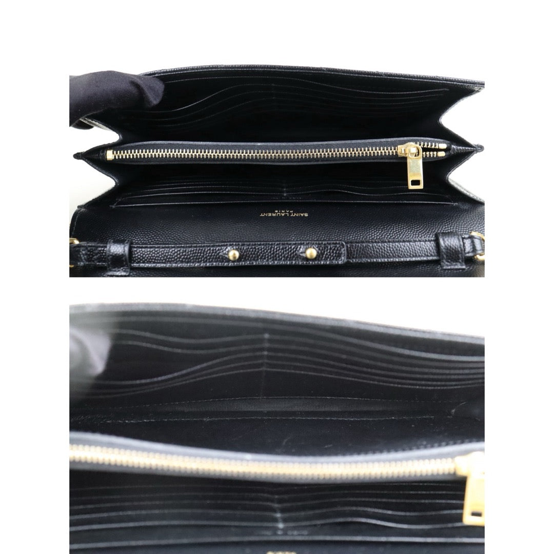 Very Good ( Rank A)｜  Full Set Saint Laurent YSL Caviar Skin Shoulder Bag Black MM｜S25110302