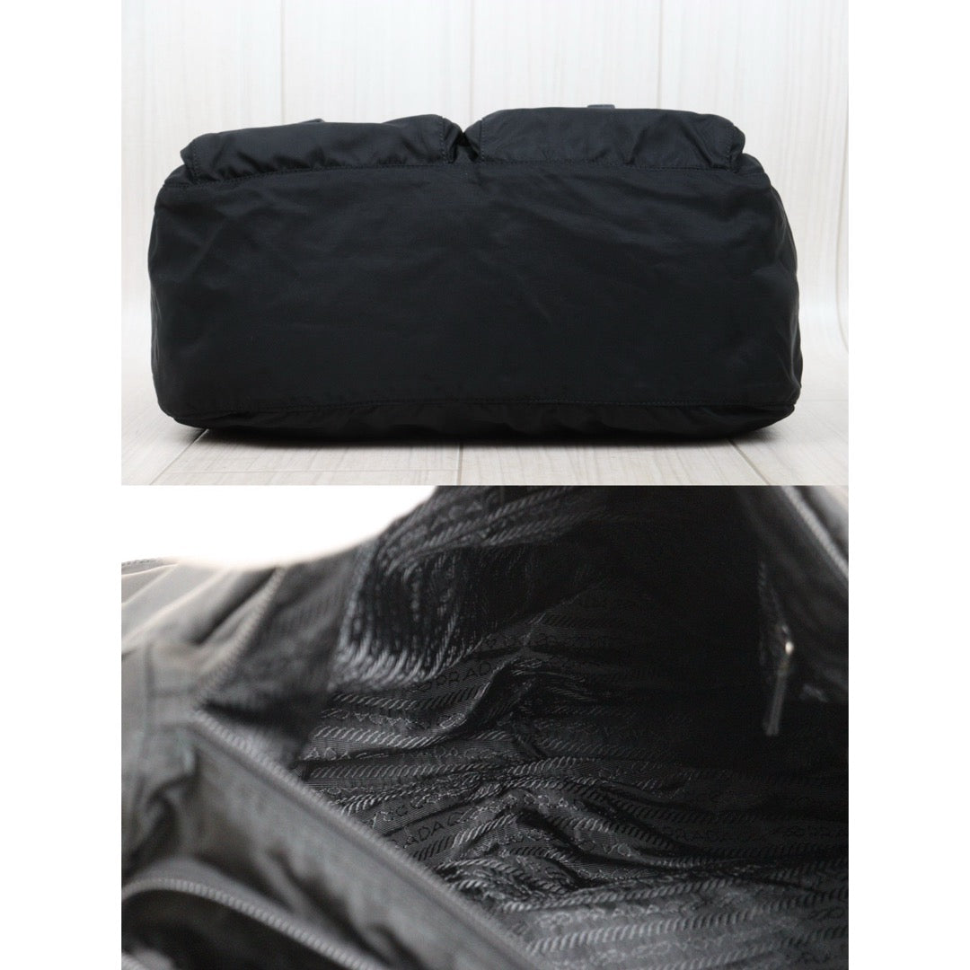 Good ( Rank AB) ｜Prada  Nylon ShoulderBag Black Silver Hardware｜25062306