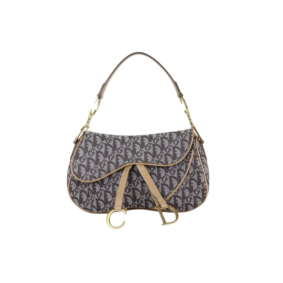 Include Entrupy Certificate of Authenticity｜Very Good ( Rank A)｜Dior Trotter Saddle Vintage Shoulder Bag Brown｜S26031516