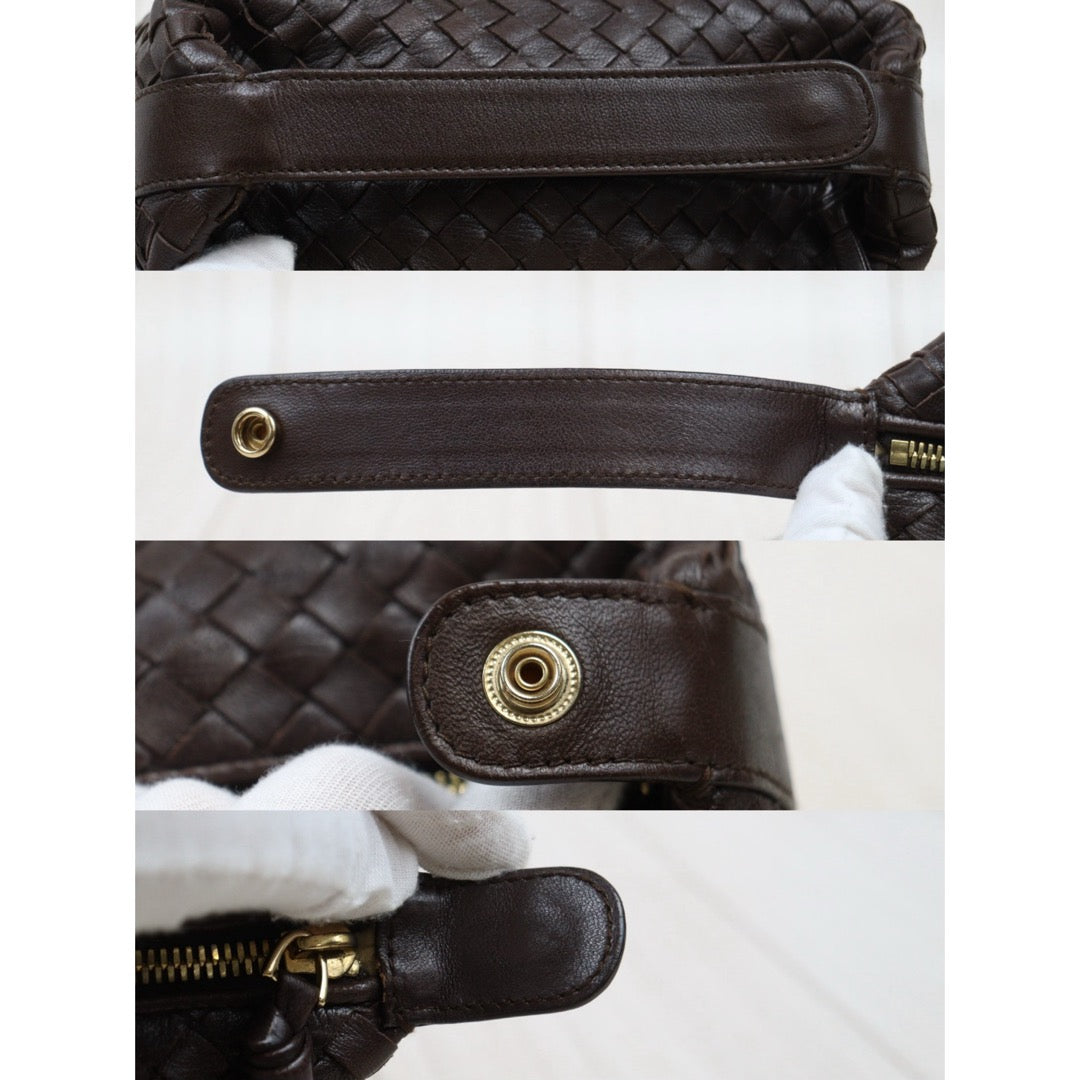 Very Good ( Rank A)｜ Bottega Veneta Lamb Skin  Braid HandBag Brown｜25052909