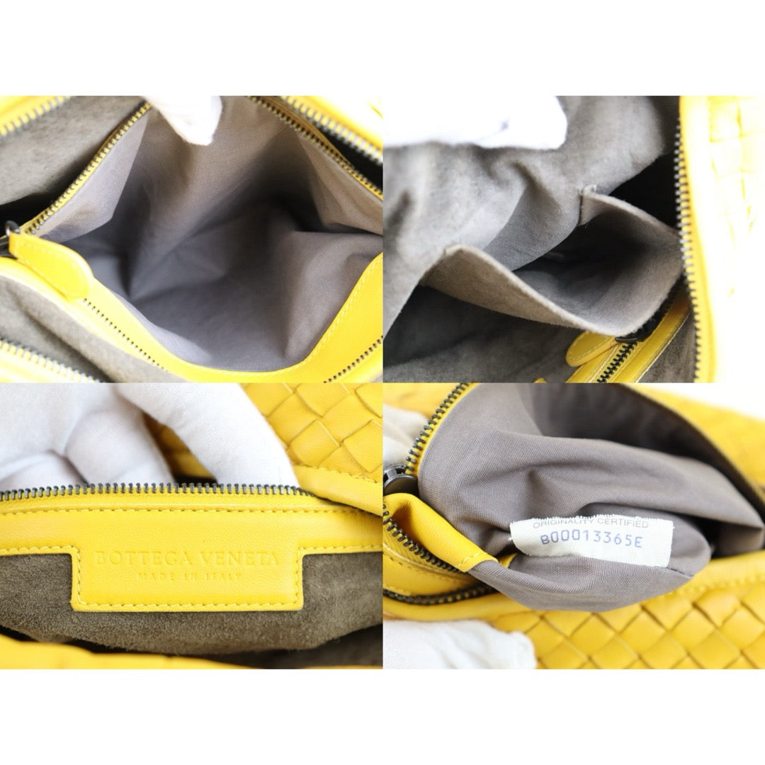 Good ( Rank AB)｜ Bottega Veneta Lamb Skin Braid Hobo Shoulder Bag Yellow｜S25103001