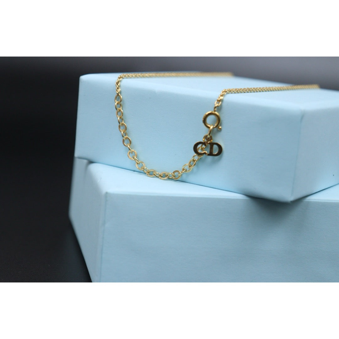 Very Good ( Rank A) ｜ Dior CD Heart Rhinestone Necklace ｜V25121107