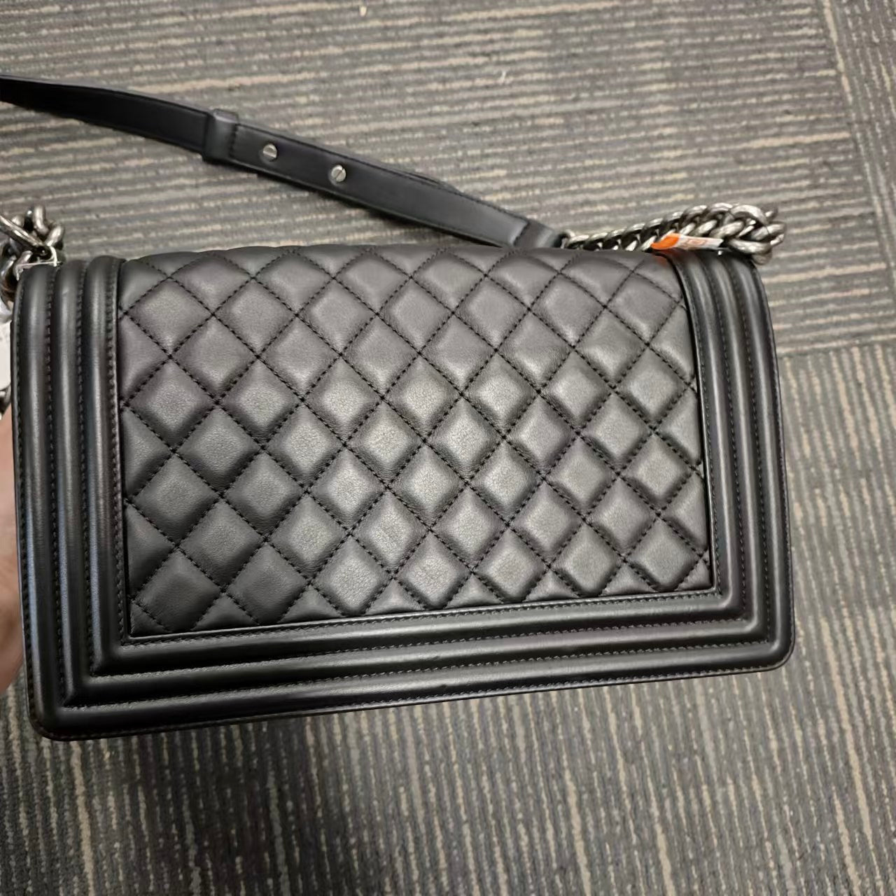 Good ( Rank AB)｜CHANEL Lamb Skin  LeBoy Chain Shoulder Bag Medium Black Made In 2019 Year