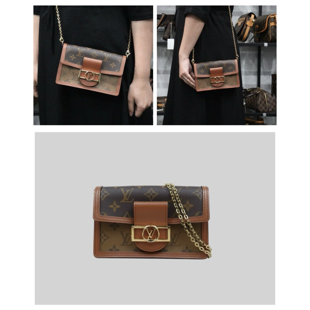 Very Good ( Rank A) ｜LV Monogram Reverse Dauphine Mini WOC Chain Shoulder Bag ｜S25021018