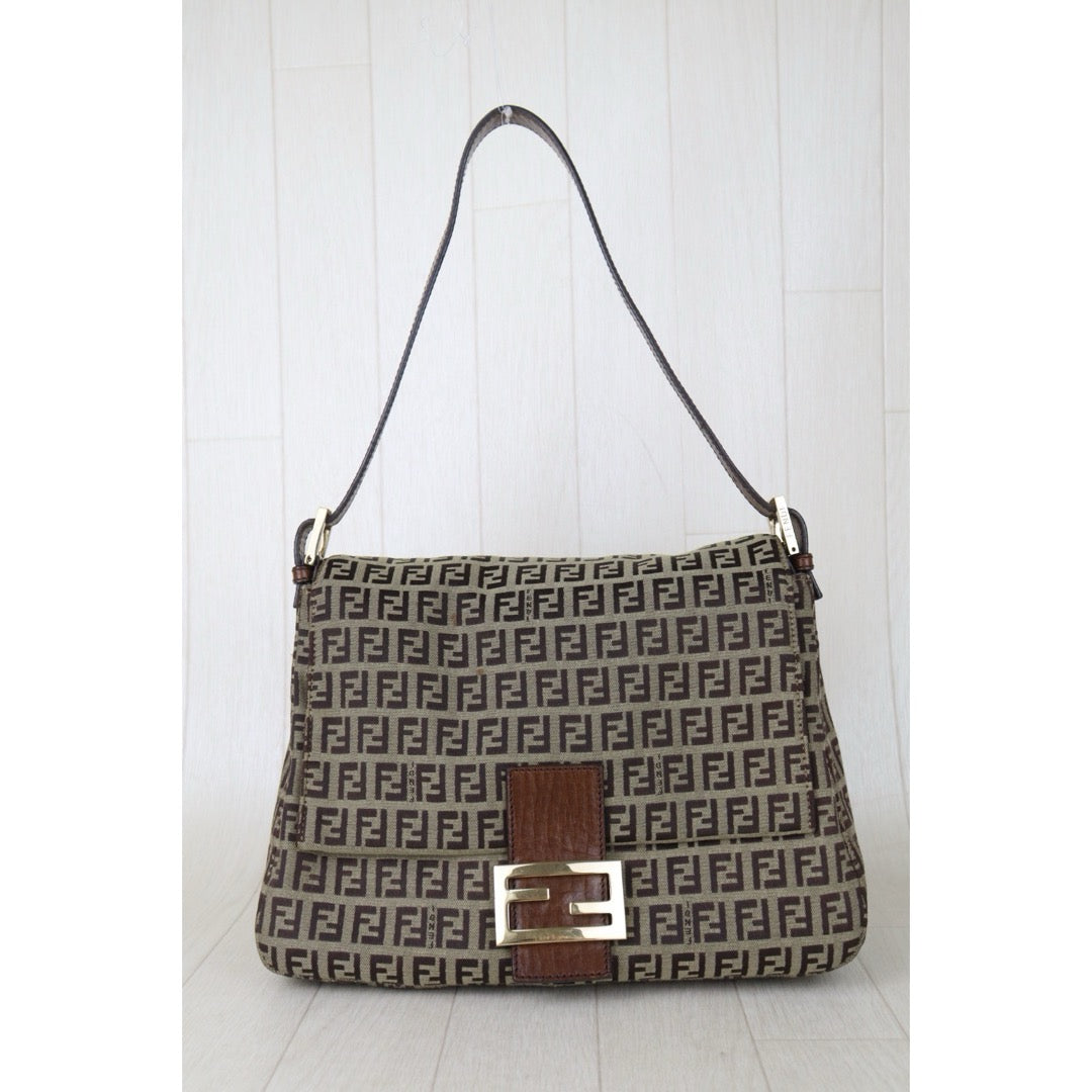 Include Entrupy Certificate of Authenticity｜Good ( Rank AB)｜ FENDI Zucca Mamma Baguette Shoulder Bag ｜S26071701