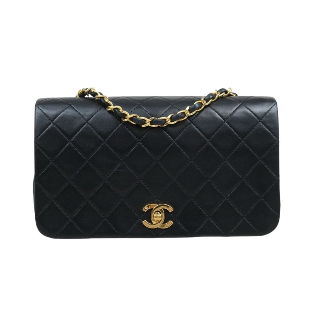 Good ( Rank AB)｜ CHANEL Matrasse Lamb Skin Chain Bag Black Made in 1989-1991 Year｜25020618