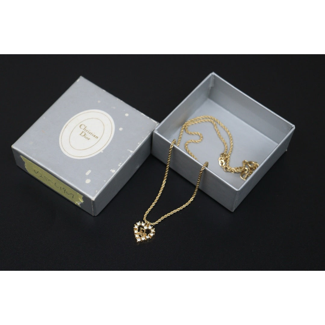 Very Good ( Rank A) ｜ Dior Heart Rhinestone Necklace ｜V25061906