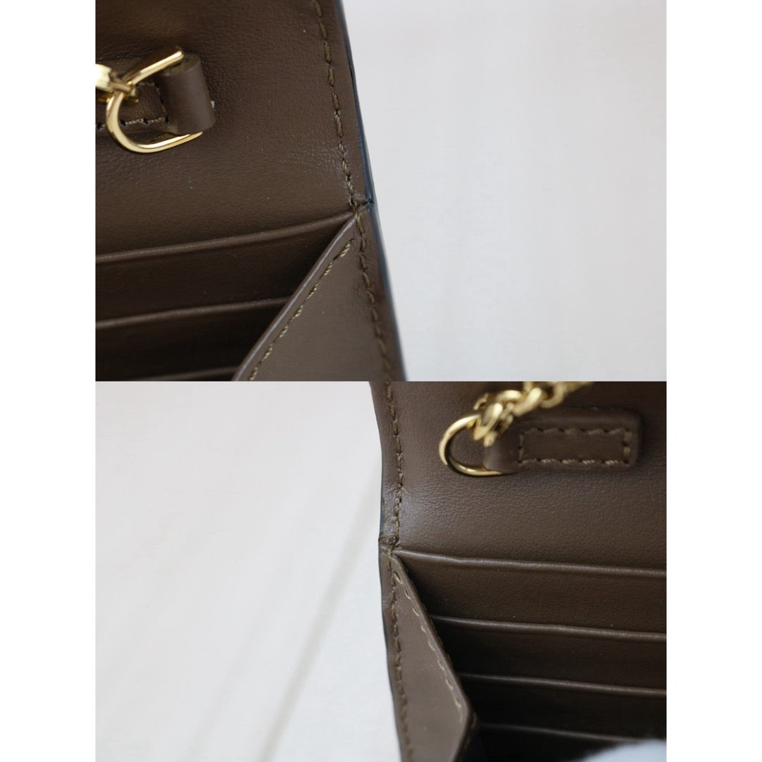 Include Entrupy Certificate of Authenticity｜Very Good ( Rank A)｜ FENDI Mamma Calf Leather Chain Bag  Gold Hardware ｜X26070606