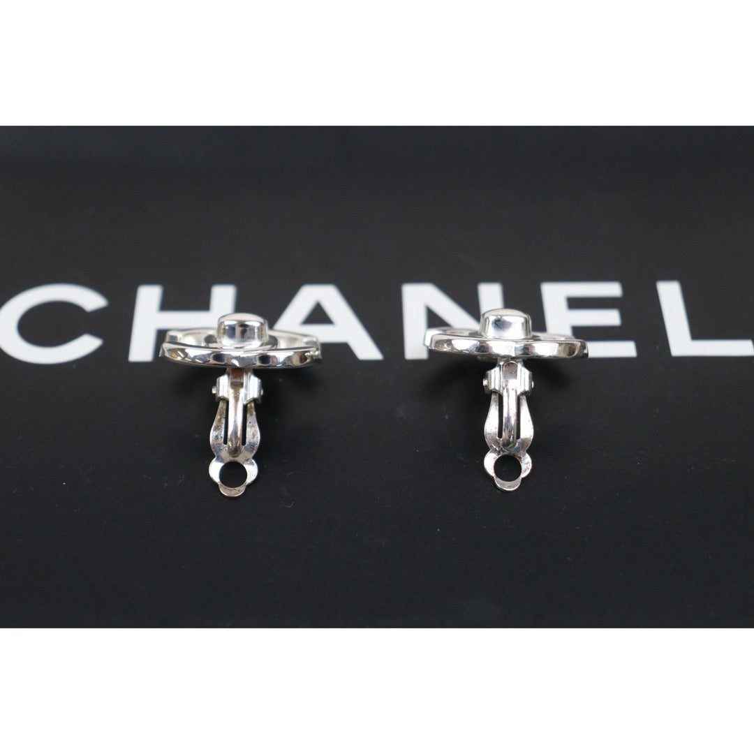 Good ( Rank AB) ｜CHANEL Vintage Silver Plating Earrings Made In 1996 Year PM｜25120807