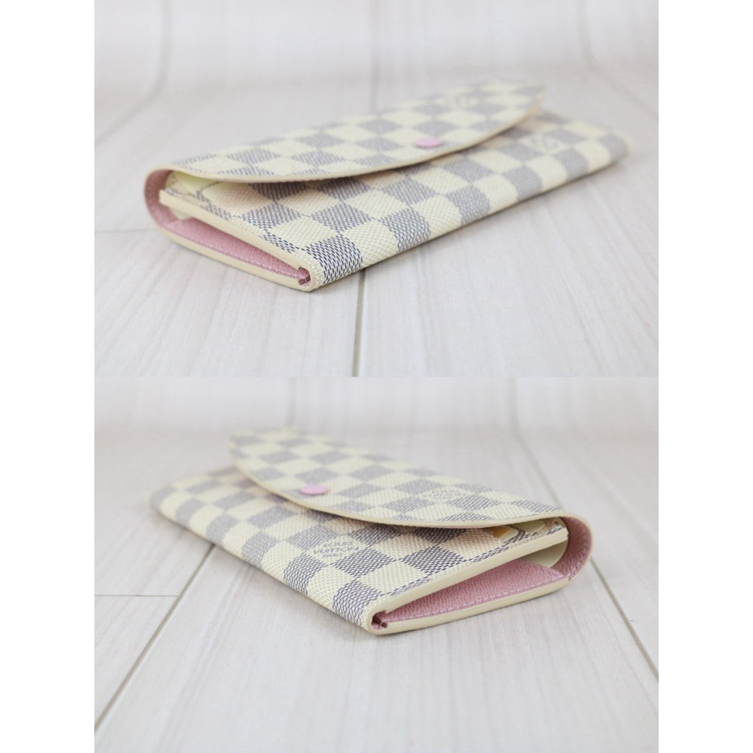 Include Entrupy Certificate of Authenticity｜Excellent（Rank SA）｜Full Set  Louis Vuitton Damier Azur  Emilie Wallet  ｜X26051712