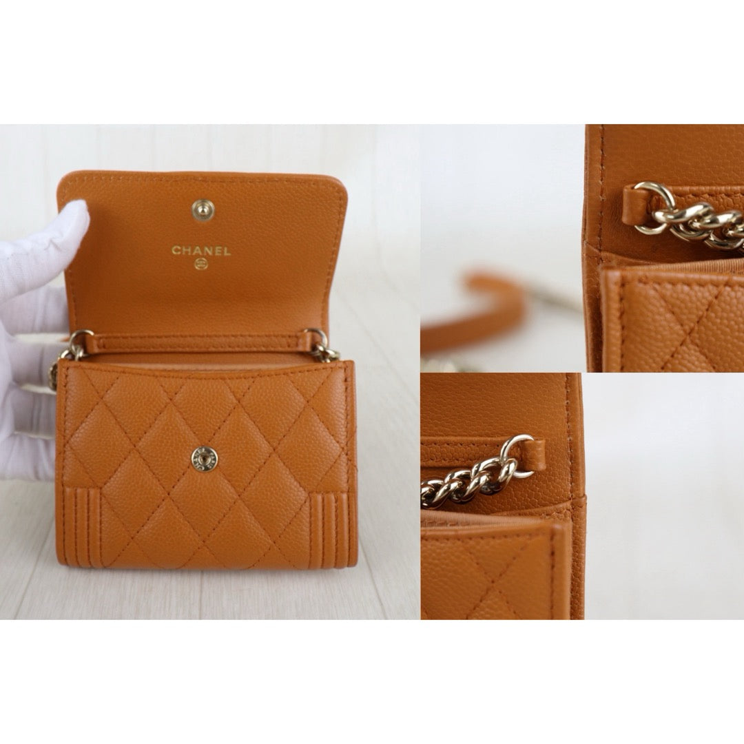 Include Entrupy Certificate of Authenticity｜Very Good ( Rank A) ｜Chanel Caviar Skin Leboy Shoulder Bag Caramel  Made In 2021-2022Year ｜S26072533