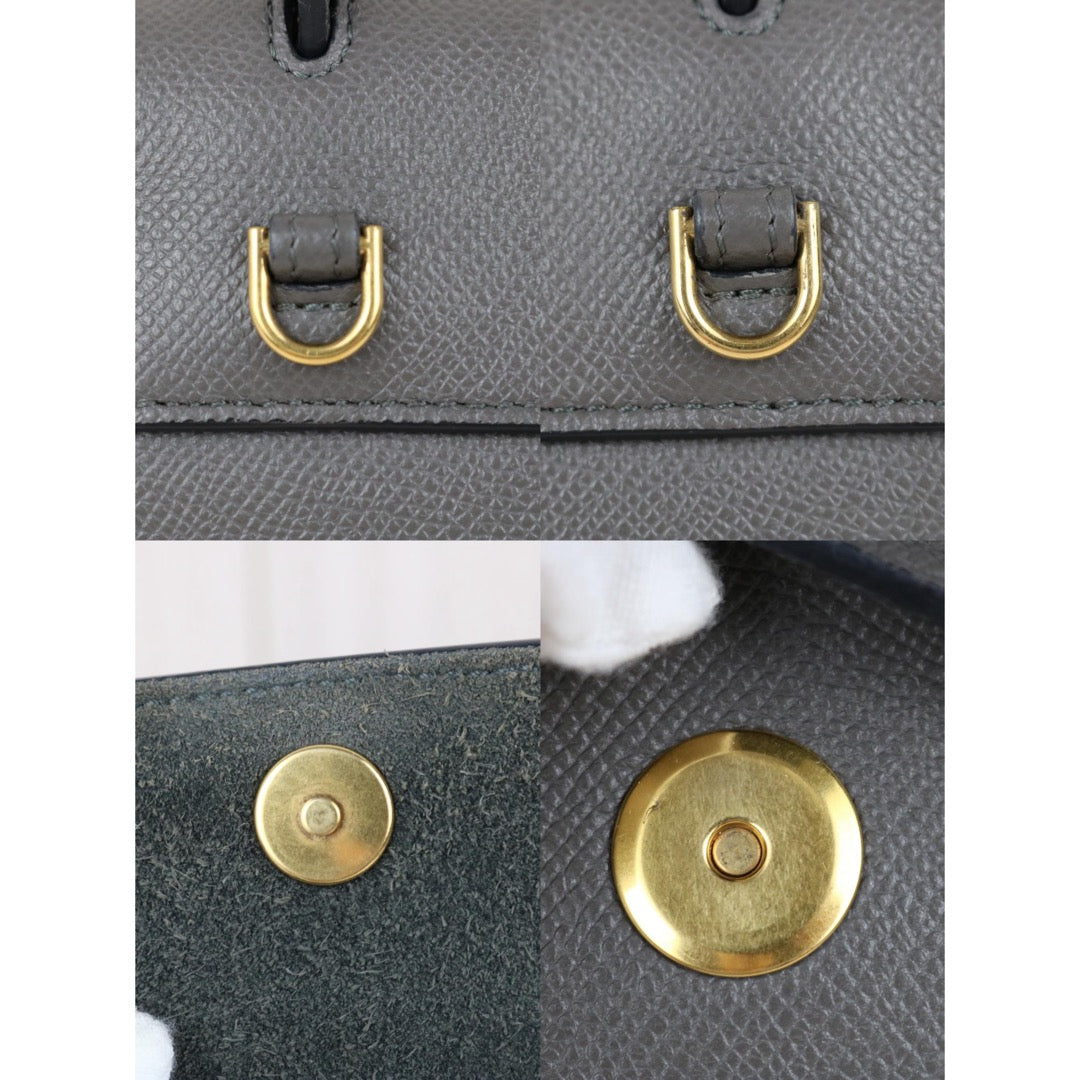 Include Entrupy Certificate of Authenticity｜Very Good ( Rank A)｜CELINE Calf Leather Belt Pico Handbag Shoulder Bag Etoupe Gray｜X26100714