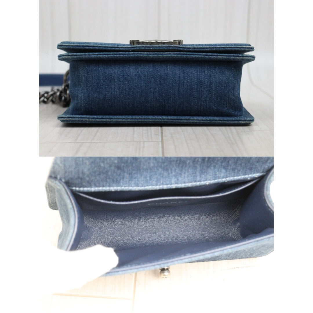 Good ( Rank AB) ｜CHANEL Denim Blue Tweed Weave Leboy20 Made in 2014Year｜Y25112504