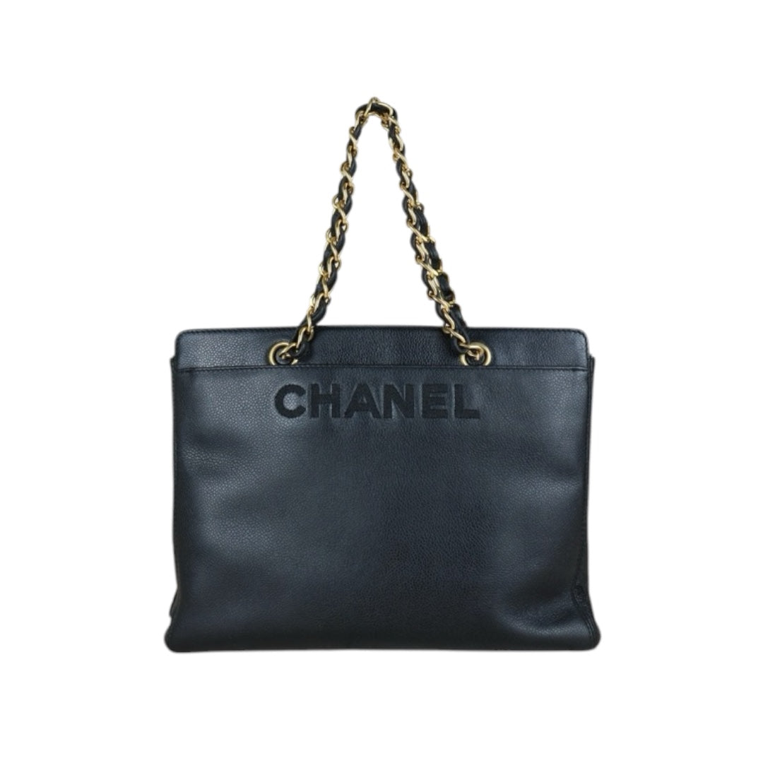 Good ( Rank AB)｜ Chanel Vintage Caviar Skin Black ShoulderBag Made In 1997-1999Year ｜S24122408