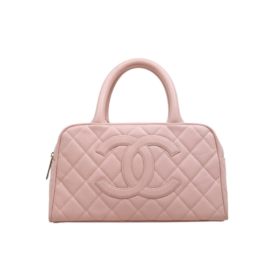 Include Entrupy Certificate of Authenticity｜Very Good ( Rank A)｜ CHANEL Caviar Skin  Calf Leather Bowling Hand Bag Pink Made In 2004～2005Year｜26052106