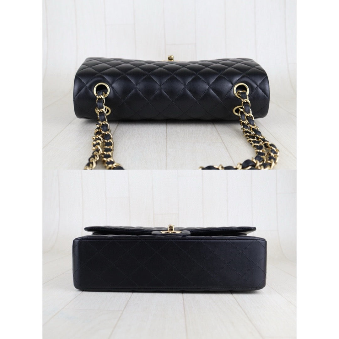 Excellent（Rank SA）｜ Full Set  CHANEL Matrasse Lamb Skin Double Flap 25 Shoulder Bag Black Made In 2018-2019 Year｜H25043008