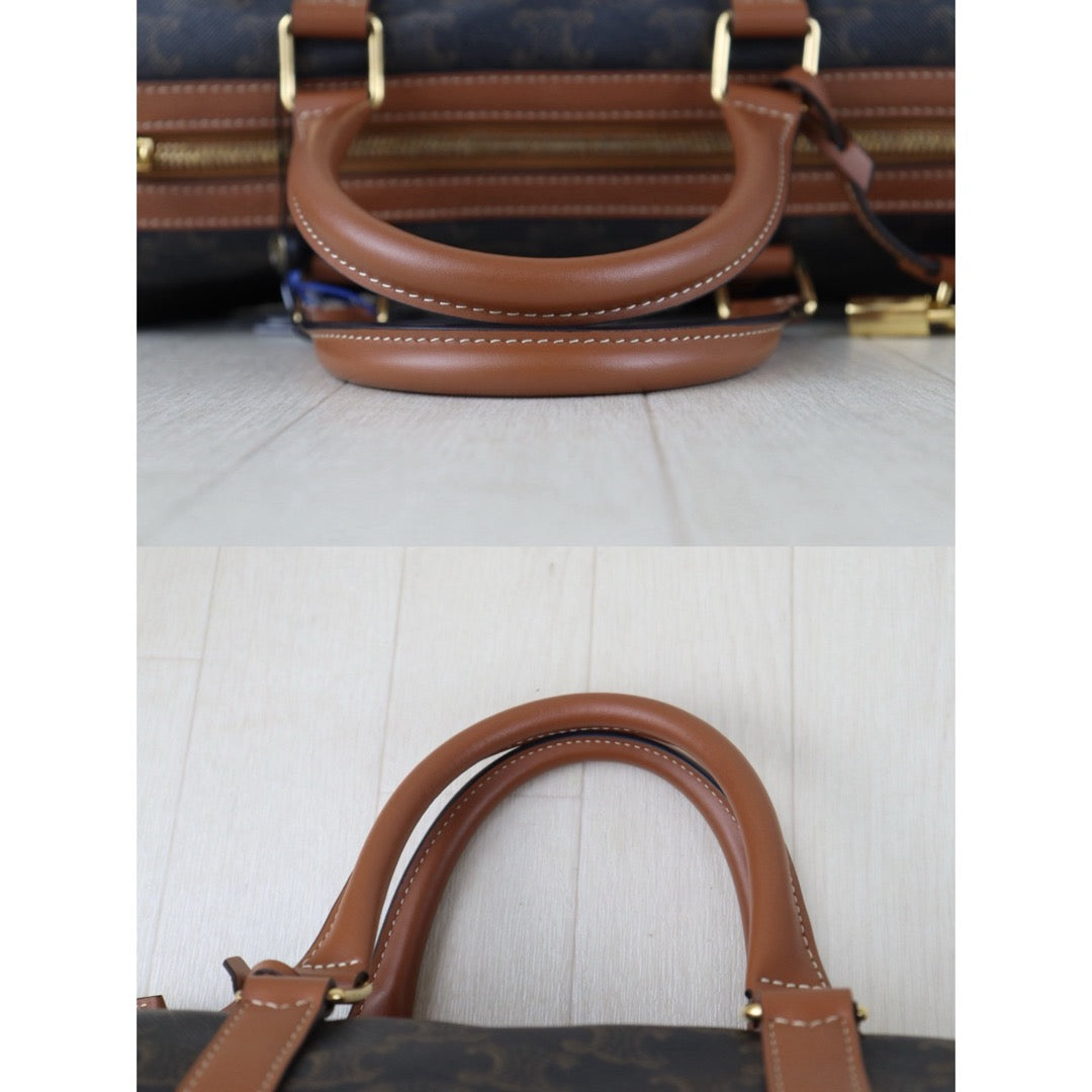 Include Entrupy Certificate of Authenticity｜Good ( Rank AB)｜ Celine Triomphe Boston Hand Bag Shoulder Bag｜S26090708