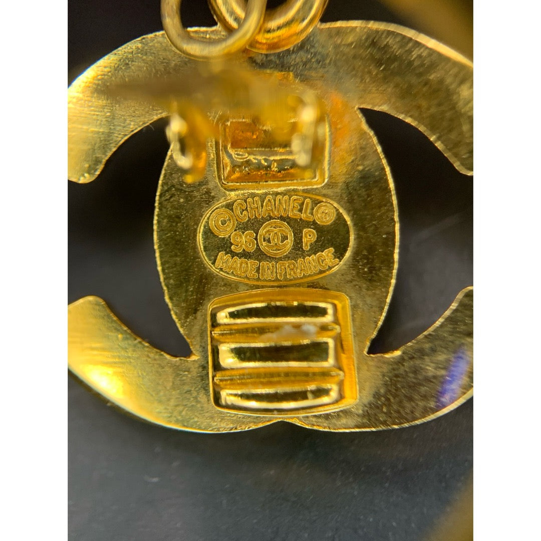 Very Good ( Rank A) ｜CHANEL  COCO Mark  Water Drop Pearl Earrings Made In 1996Year｜S25110436