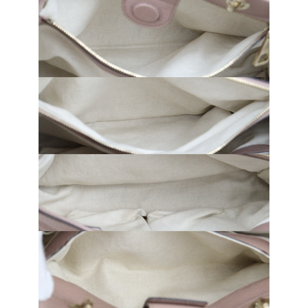 Very Good ( Rank A) ｜  GUCCI Bamboo Calf Leather Pink Tote Bag ｜W25102114