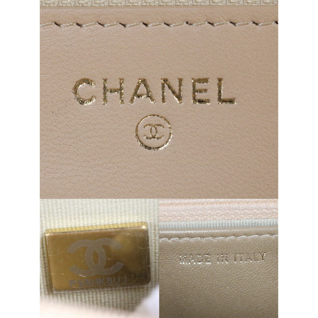Include Entrupy Certificate of Authenticity｜Very Good ( Rank A)｜CHANEL Calfskin WOC Chain Bag Beige IC Chips Model｜S26060109