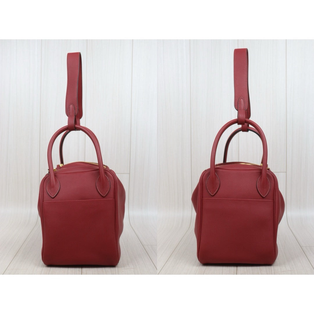Good ( Rank AB)｜ Hermes Lindy30 Swift Leather Golden Hardware Shoulder Bag X stamp Made In 2016Year Red ｜L25111602