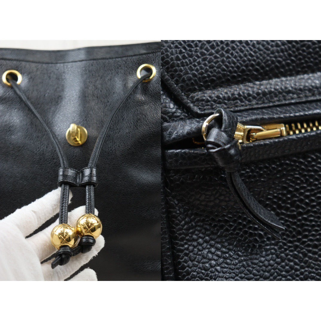 Rank A｜ CHANEL Caviar Skin  Backpack Gold Hardware Made in 1996-1997 Year ｜A24060501