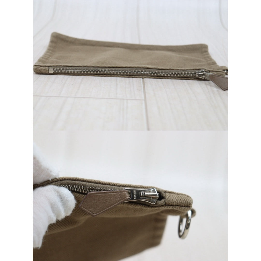 Good ( Rank AB)｜ HERMES Valparaiso Canvas Milk Tea Brown HandBag With Pouch PM｜25102004