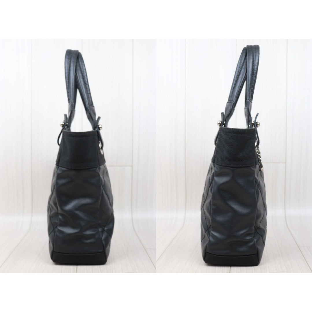 Good ( Rank AB)｜ CHANEL Canvas Tote Bag Black  Made In 2009-2010 Year｜P25062705