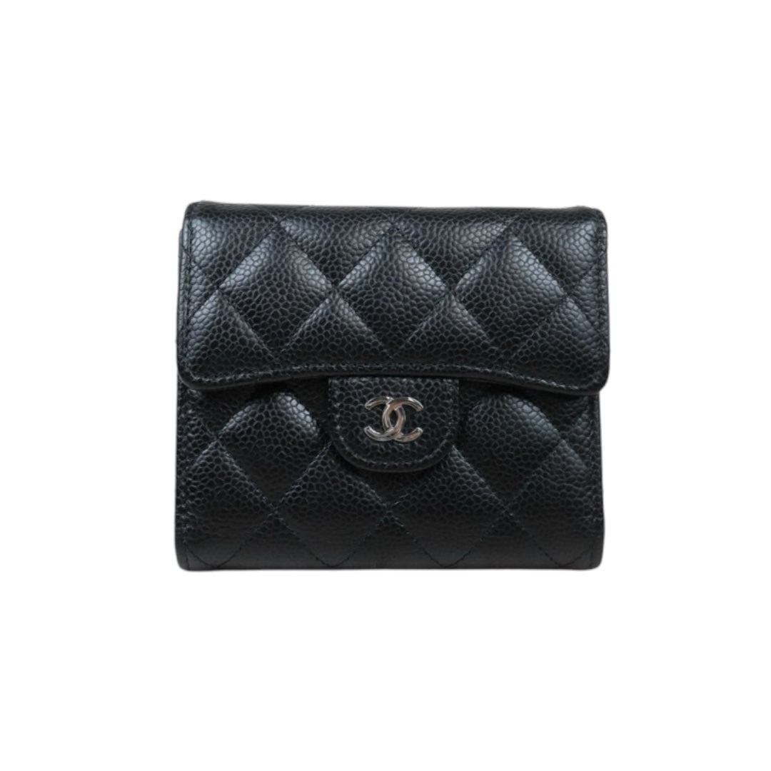 Very Good ( Rank A) ｜CHANEL Caviar Skin Leather Calf Leather  Wallet Black ｜24122002