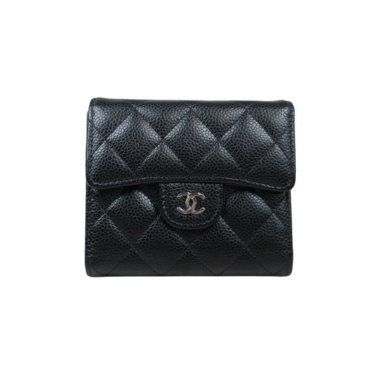 Very Good ( Rank A) ｜CHANEL Caviar Skin Leather Calf Leather  Wallet Black ｜24122002