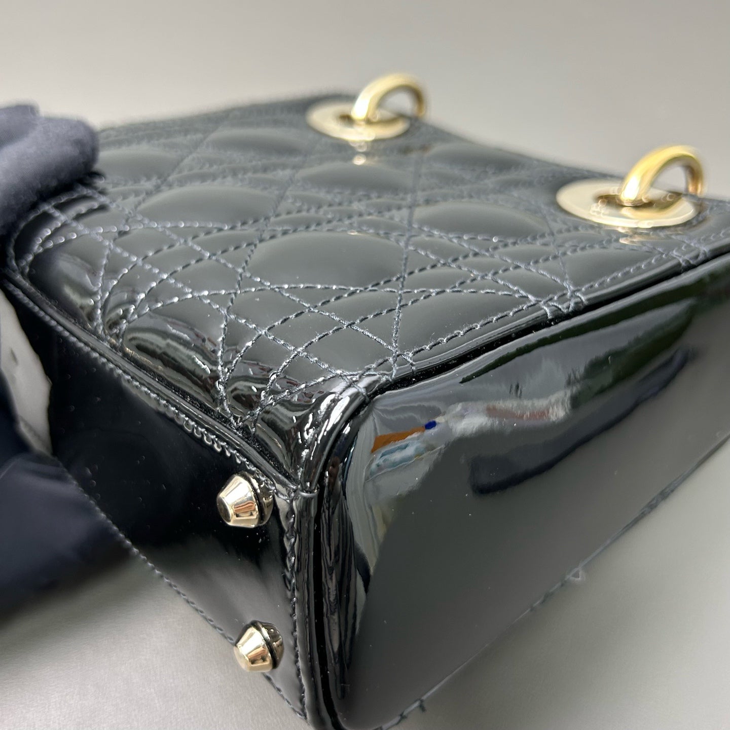 Dior Mini Lady Dior 2WAY Shoulder Bag Handbag Black