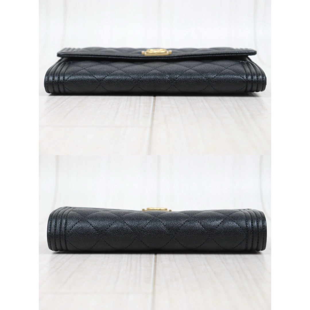 Very Good ( Rank A)｜CHANEL Leboy Caviar Skin Black Long Wallet Made In 2019Year｜25112809