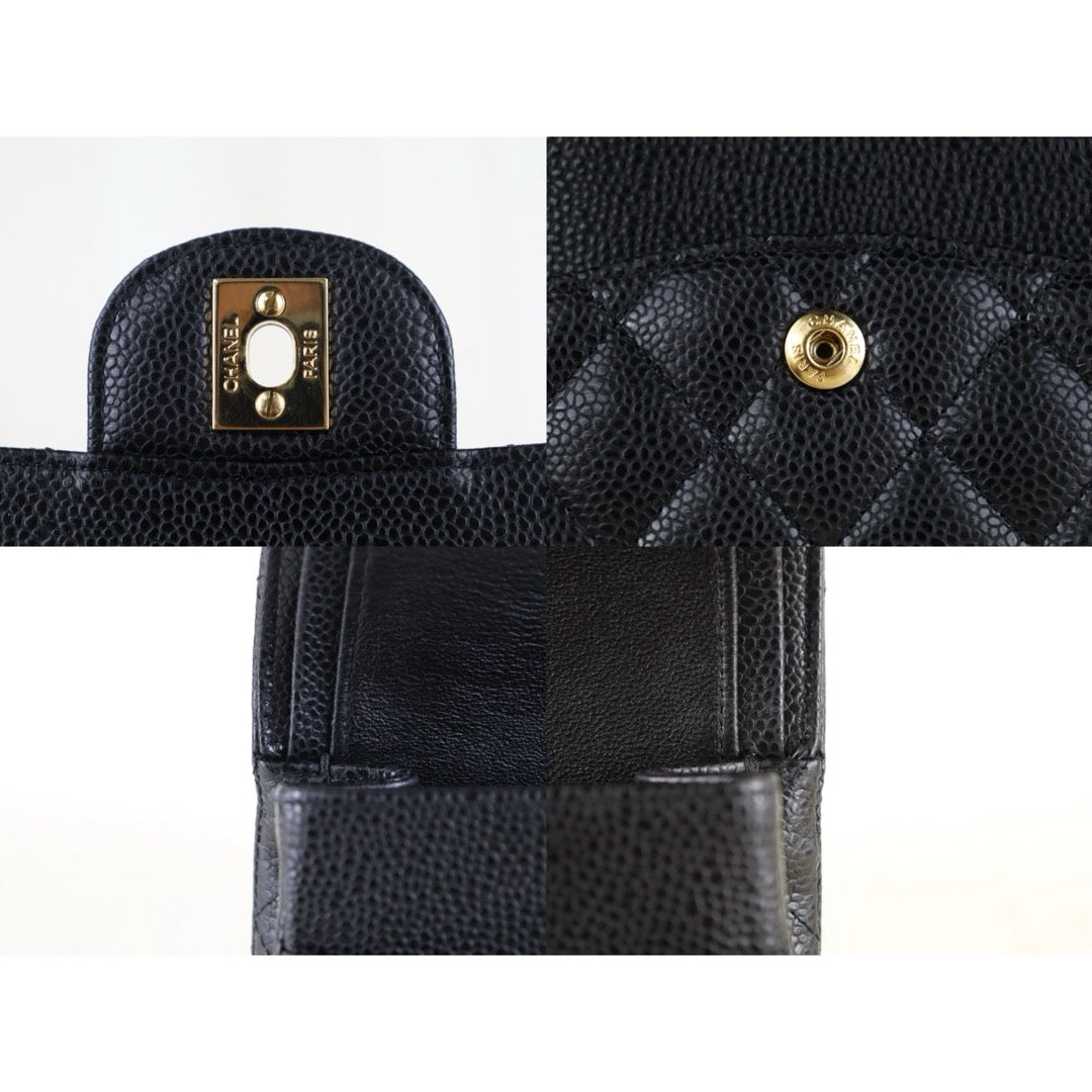 Include Entrupy Certificate of Authenticity｜Very Good ( Rank A)｜ CHANEL Matrasse Chain Caviar Skin Medium Black  Made In 2010-2011 Year｜S26061505
