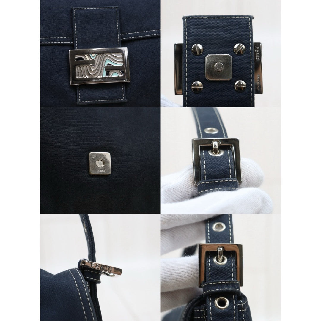 Include Entrupy Certificate of Authenticity｜Good ( Rank AB)｜  FENDI Denim Baguette Shoulder Bag  ｜S26060616