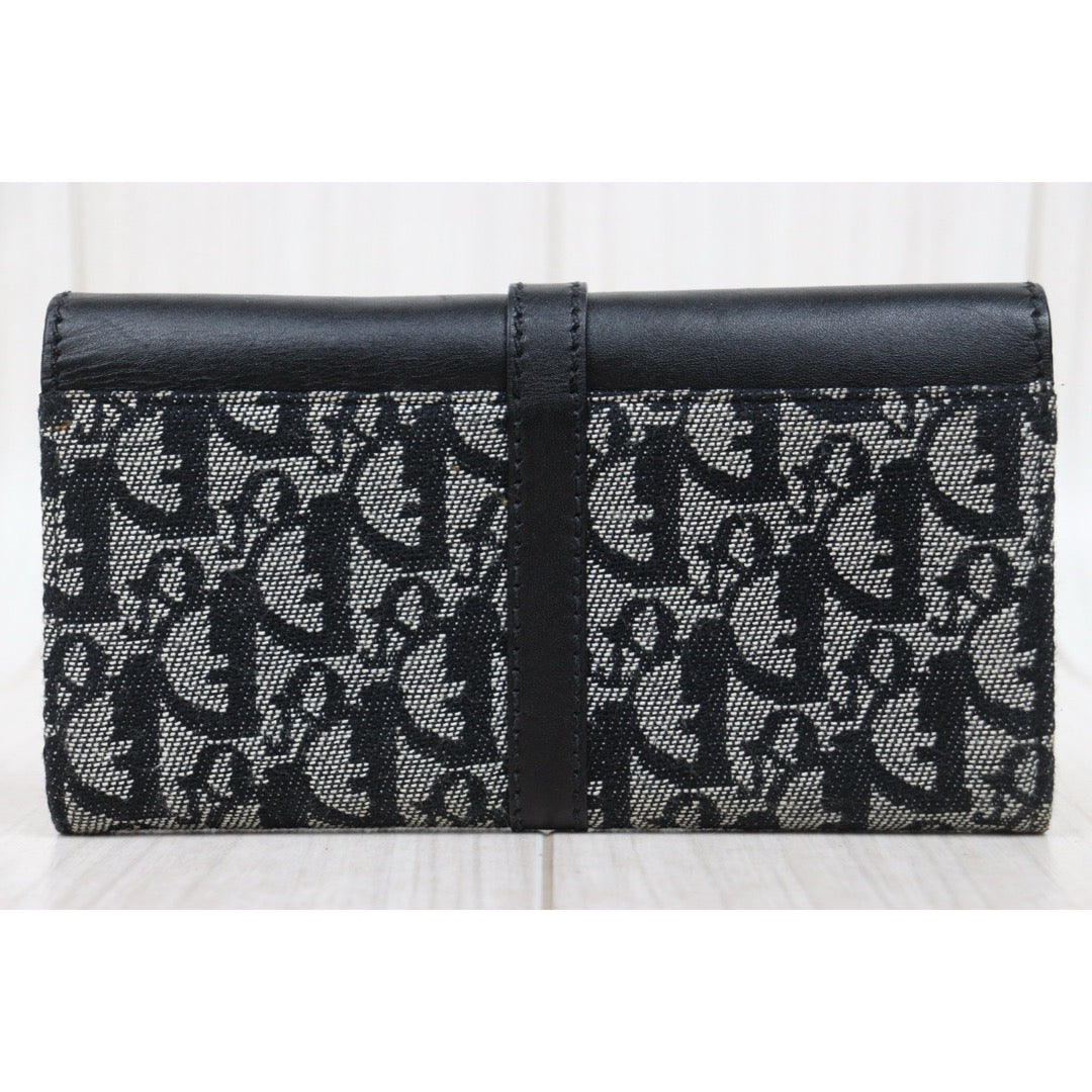 Good ( Rank AB)｜ Dior Trotter  Black Long Wallet｜25103102