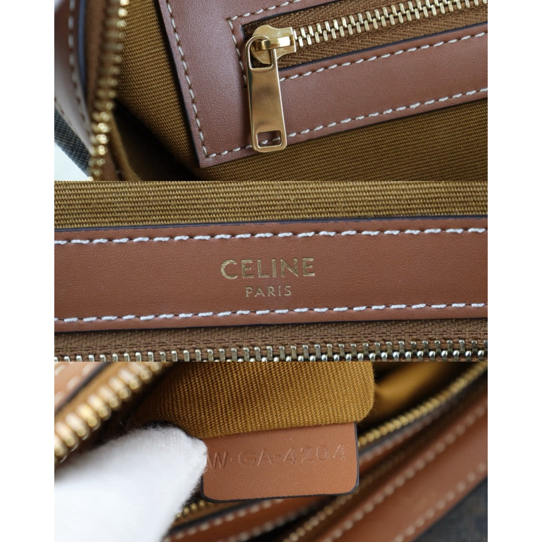 Include Entrupy Certificate of Authenticity｜Good ( Rank AB)｜ Celine Triomphe Boston Hand Bag Shoulder Bag｜S26090708