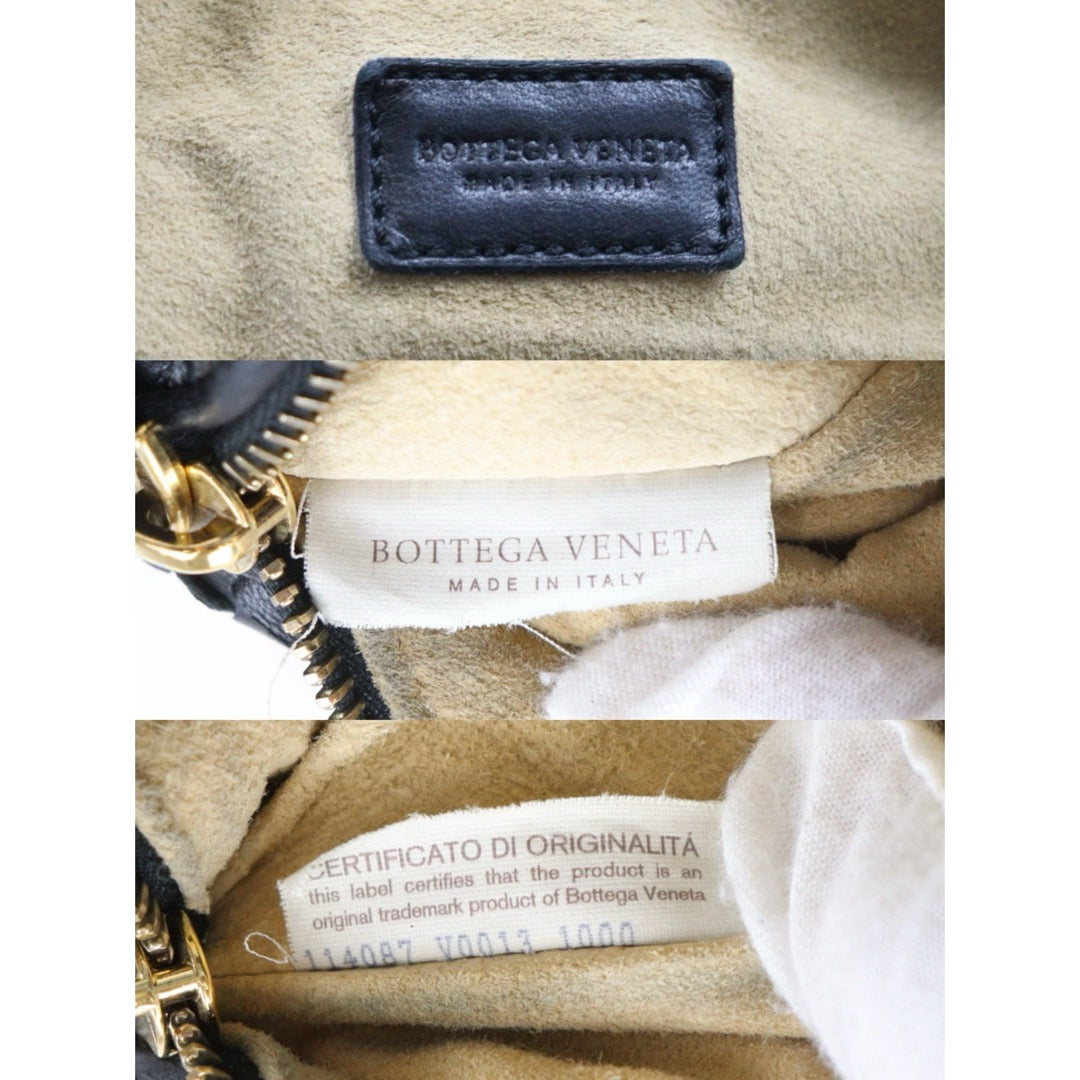 Good ( Rank AB)｜ Bottega Veneta Lamb Skin  Braid HandBag Black｜25062617