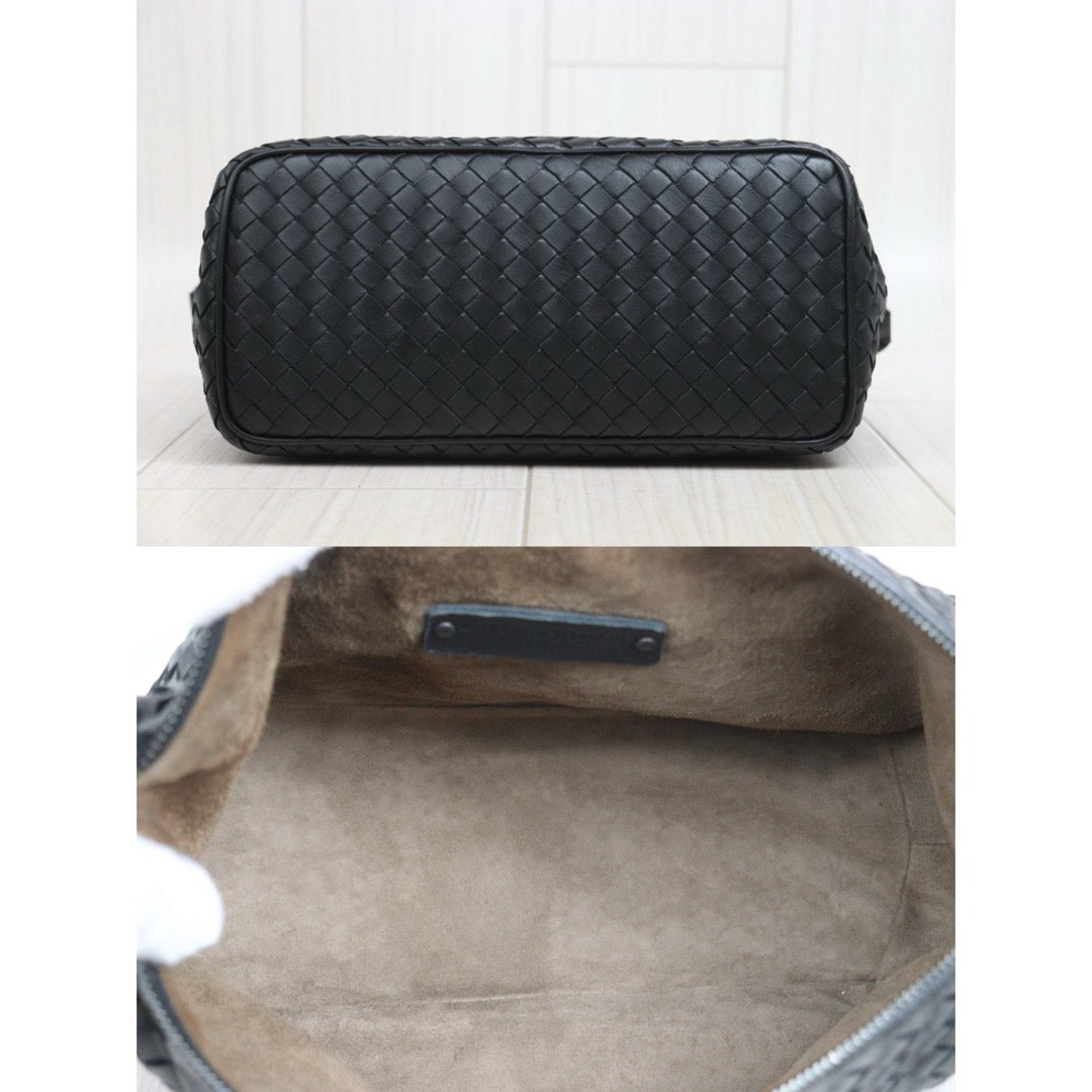 Include Entrupy Certificate of Authenticity｜Good ( Rank AB)｜ Bottega Veneta Lamb Skin  Braid Shoulder Bag Black｜26062910