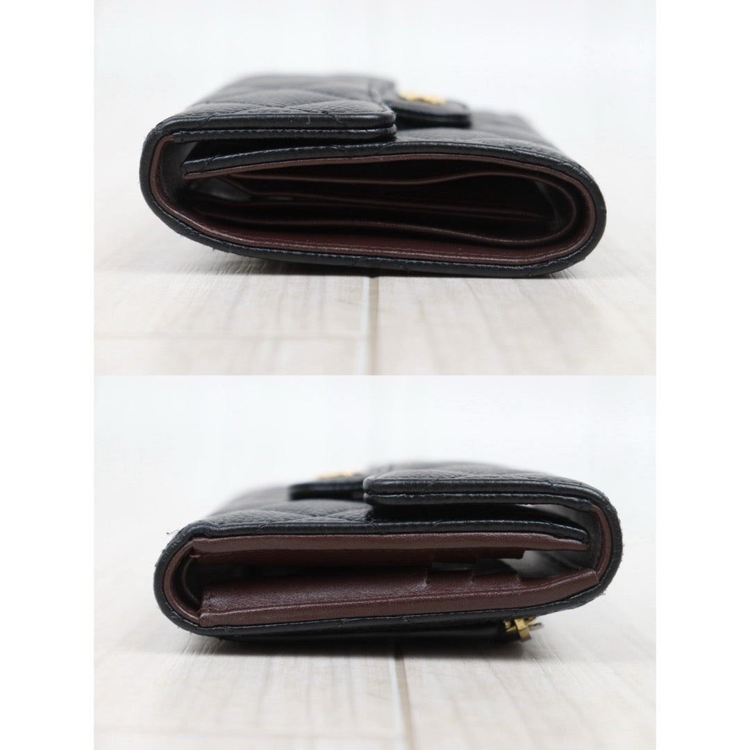 Good ( Rank AB)｜CHANEL Caviar Skin Calf Leather  Black Wallet Made In 2018-2019Year｜V25112103