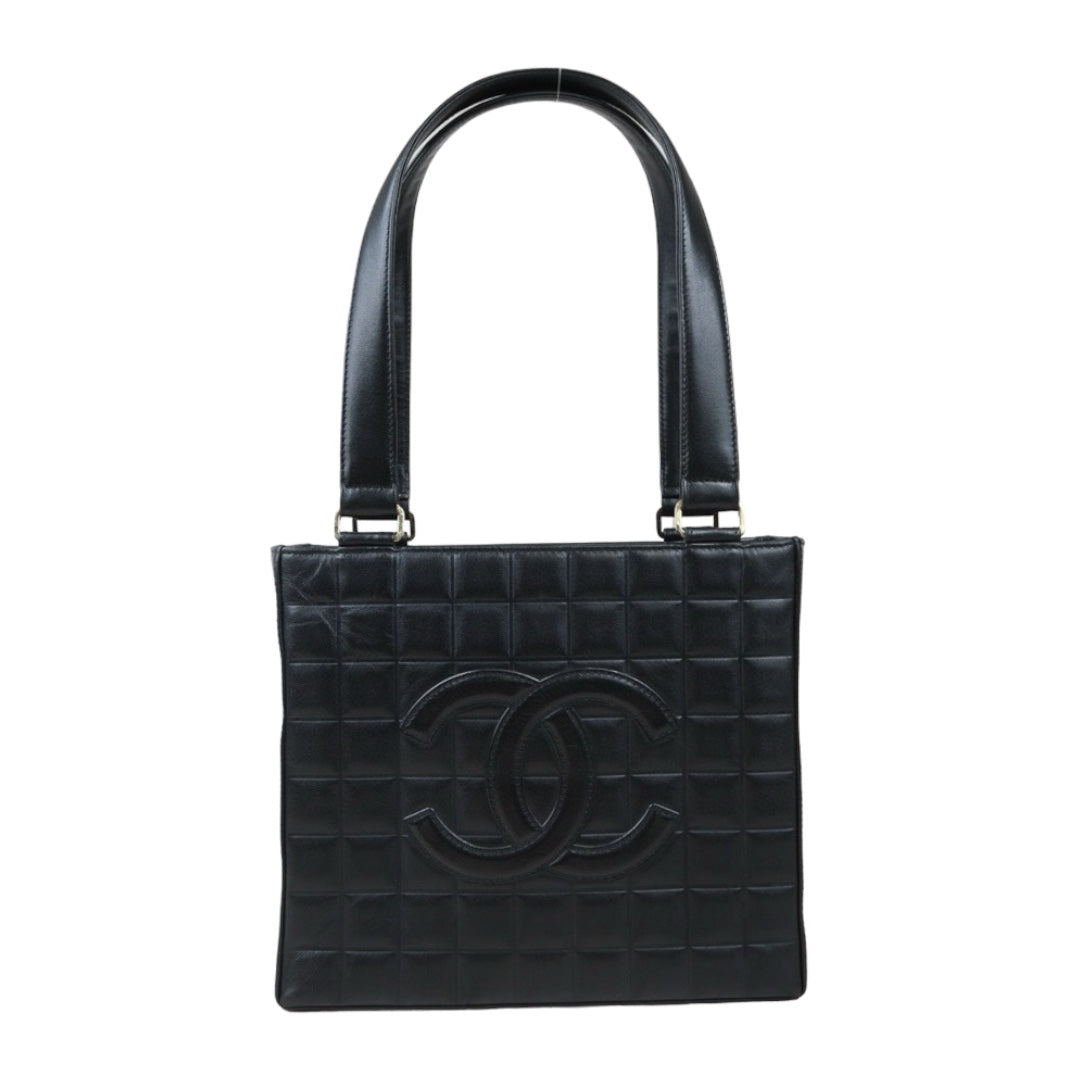 Good ( Rank AB)｜ CHANEL Choco Bar Lambskin Shoulder Bag Black Made In 2002～2003 Year ｜P24073006