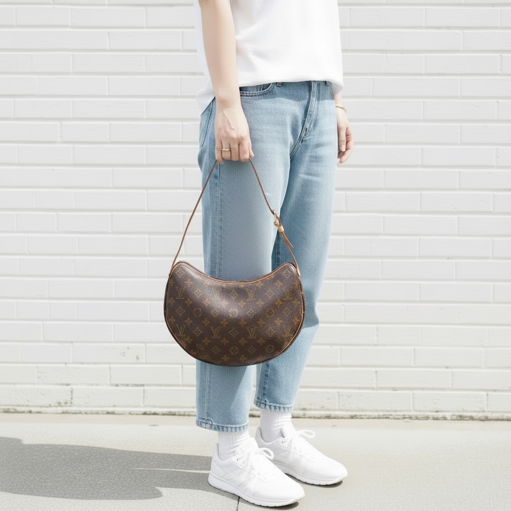 Include Entrupy Certificate of Authenticity｜Good ( Rank AB)｜Louis Vuitton Monogram Pochette Croissant MM Shoulder Bag｜S26040802